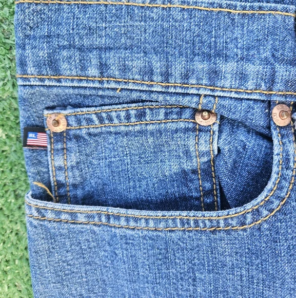 Vintage Polo Jeans Company Ralph Lauren Long Denim Skirt with Front Slit Size 12 - Picture 3 of 16